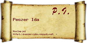 Peszer Ida névjegykártya